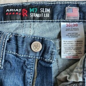 Ariat FR Men’s Jeans M7 Slim Straight Leg Size 30 X 30